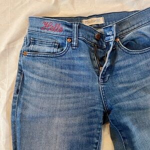Madewell “Skinny Skinny” Ros Wash distressed ankle denim size 26